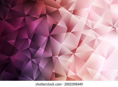 Light Pink vector abstract mosaic background. Colorful abstract illustration with triangles. Triangular pattern for your design.