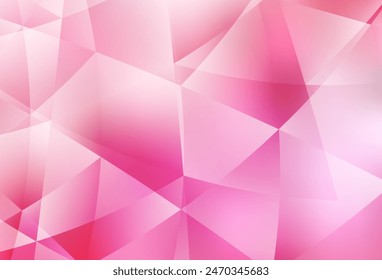 Light Pink vector abstract mosaic background. Triangular geometric sample with gradient.  A new texture for your web site.