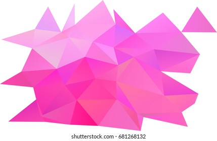 Light Pink vector abstract mosaic background. Brand-new colored illustration in blurry style with gradient. Triangular pattern for your business design.