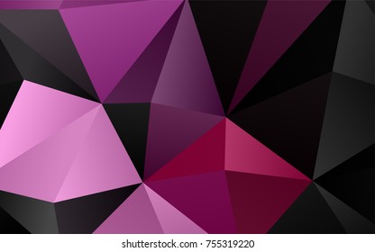 Light Pink vector abstract mosaic background. A vague abstract illustration with gradient. Triangular pattern for your business design.