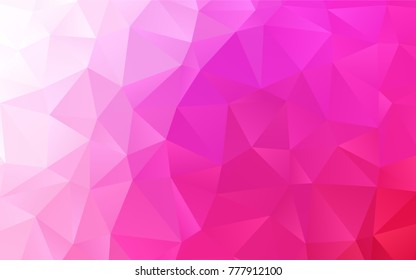 Light Pink vector abstract mosaic template. Shining colored illustration in a brand-new style. Triangular pattern for your business design.