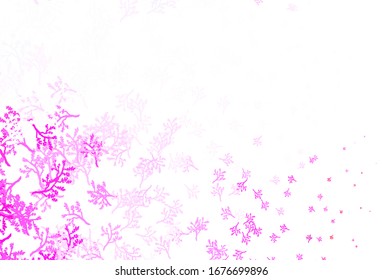 Light Pink vector abstract pattern with sakura. Creative illustration in blurred style with leaves, branches. New template for your design.