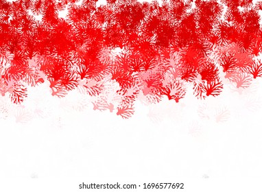 Light Pink vector abstract pattern with leaves. Decorative design in Indian style on white background. Template for backgrounds of cell phones.