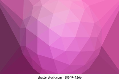 Light Pink vector abstract polygonal template with a gem in a centre. Polygonal illustration, which consists of triangles. Textured pattern for your backgrounds.