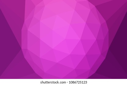 Light Pink vector abstract polygonal pattern with a gem in a centre. Triangular geometric sample with gradient.  Completely new template for your banner.