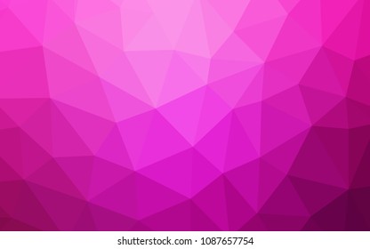 Light Pink vector abstract polygonal template. Creative illustration in halftone style with triangles. New template for your brand book.