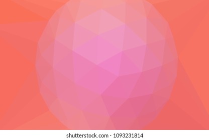 Light Pink vector abstract polygonal pattern with a gem in a centre. Colorful illustration in a polygonal style. Triangular pattern for your design.