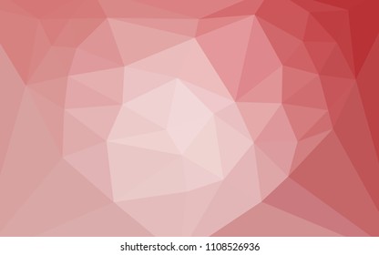 Light Pink vector abstract polygonal template with a heart in a centre. Polygonal abstract illustration with gradient. New template for your brand book.