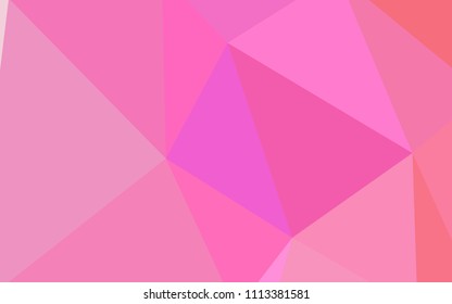 Light Pink vector abstract polygonal pattern. Colorful illustration in abstract style with triangles. A new texture for your web site.