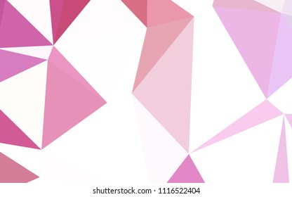 Light Pink vector abstract polygonal background. Colorful abstract illustration with triangles. Triangular pattern for your design.