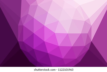 Light Pink vector abstract polygonal template with a gem in a centre. Illustration in Origami style with gradient.  Triangular pattern for your design.