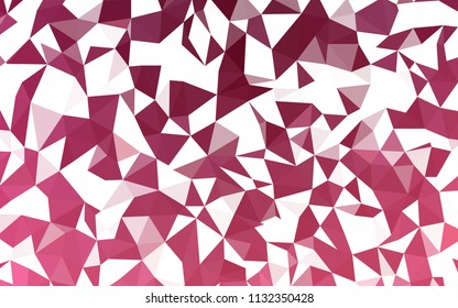 Light Pink vector abstract polygonal background. Creative illustration in halftone style with triangles. Triangular pattern for your design.