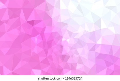 Light Pink vector abstract polygonal pattern. Shining polygonal illustration, which consist of triangles. Best triangular design for your business.