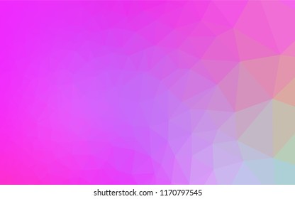 Light Pink vector abstract polygonal layout. Triangular geometric sample with gradient.  The best triangular design for your business.