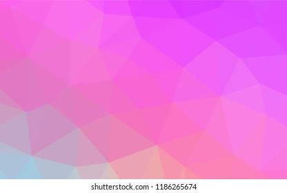 Light Pink vector abstract polygonal layout. Geometric illustration in Origami style with gradient.  The best triangular design for your business.