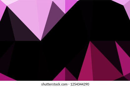 Light Pink vector abstract polygonal layout. Shining colored illustration in a Brand new style. Triangular pattern for your business design.