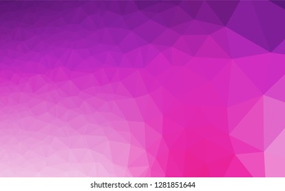 Light Pink vector abstract polygonal cover. Creative illustration in halftone style with gradient. Triangular pattern for your business design.