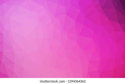 Light Pink vector abstract polygonal texture. Triangular geometric sample with gradient.  Template for your brand book.