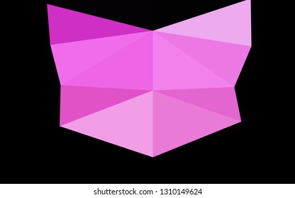 Light Pink vector abstract polygonal cover. Shining illustration, which consist of triangles. Textured pattern for background.