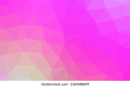 Light Pink vector abstract polygonal cover. Brand new colorful illustration in with gradient. Triangular pattern for your business design.