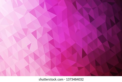 Light Pink vector abstract polygonal texture. Shining illustration, which consist of triangles. New texture for your design.