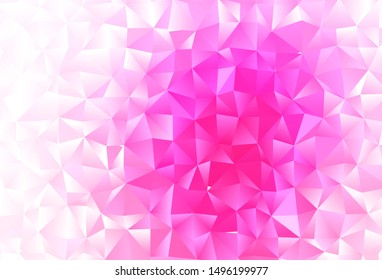 Light Pink vector abstract polygonal cover. Triangular geometric sample with gradient.  Polygonal design for your web site.