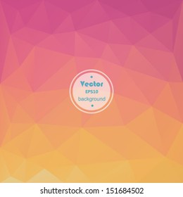 Light pink Vector abstract polygonal background - pink / yellow. Vector illustration EPS10.