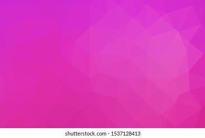 Light Pink vector abstract polygonal layout. Triangular geometric sample with gradient.  Elegant pattern for a brand book.