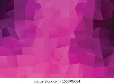 Light Pink vector abstract polygonal texture. Triangular geometric sample with gradient.  Polygonal design for your web site.