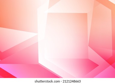 Patrón poligonal abstracto del vector rosa claro. Ilustración colorida en estilo abstracto con triángulos. Mejor diseño triangular para su negocio.