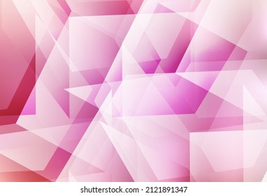 Light Pink vector abstract polygonal pattern. Triangular geometric sample with gradient.  A completely new design for your leaflet.