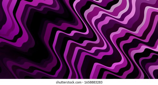 Light Pink vector backdrop with bent lines. Illustration in halftone style with gradient curves. Pattern for websites, landing pages.