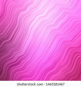 Light Pink vector backdrop with circular arc. Colorful illustration in circular style with lines. Pattern for ads, commercials.