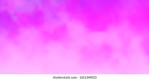 Light Pink vector backdrop with cumulus. Abstract illustration with colorful gradient clouds. Colorful pattern for appdesign.