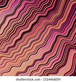 Light Pink vector backdrop with curved lines. Brand new colorful illustration in simple style. New composition for your brand book.