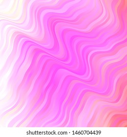 Light Pink vector backdrop with curves. Bright sample with colorful bent lines, shapes. Best design for your ad, poster, banner.