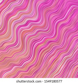 Light Pink vector backdrop with curves. Colorful geometric sample with gradient curves.  Pattern for websites, landing pages.
