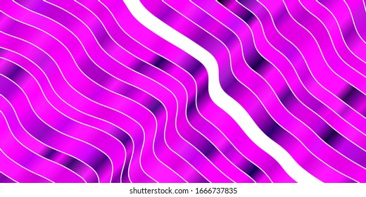 Light Pink vector backdrop with curves. Illustration in abstract style with gradient curved.  Pattern for business booklets, leaflets