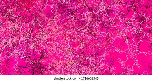 Light Pink vector backdrop with curves. Gradient illustration in simple style with bows. Design for your business promotion.