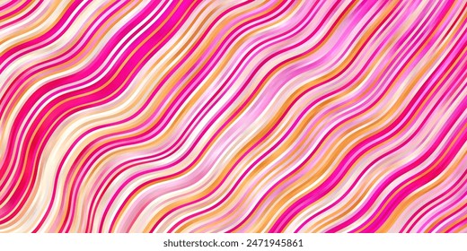 Light Pink vector backdrop with curves. Abstract illustration with gradient bows. Pattern for booklets, leaflets.
