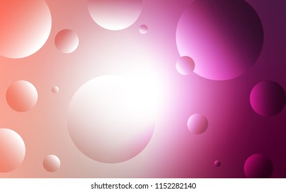 Light Pink vector backdrop with dots. Illustration with set of shining colorful abstract circles. Completely new template for your brand book.