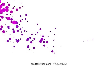 Light Pink vector backdrop with dots, spots. Glitter abstract illustration with blurred drops of rain. Design for business adverts.