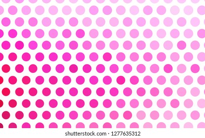 Light Pink vector backdrop with dots. Glitter abstract illustration with blurred drops of rain. Design for business adverts.