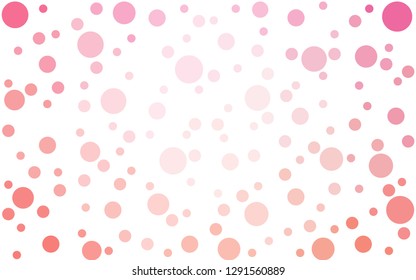 Light Pink vector  backdrop with dots. Blurred bubbles on abstract background with colorful gradient. Design for your business advert.