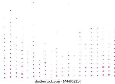 Light Pink vector backdrop with dots. Glitter abstract illustration with blurred drops of rain. Design for your business advert.