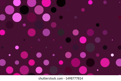 Light Pink vector backdrop with dots. Illustration with set of shining colorful abstract circles. Pattern for ads, booklets.