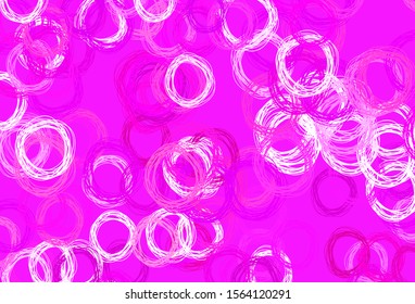 Light Pink vector backdrop with dots. Glitter abstract illustration with blurred drops of rain. Design for your business advert.