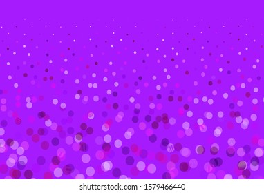 Light Pink vector backdrop with dots. Beautiful colored illustration with blurred circles in nature style. Pattern for ads, leaflets.