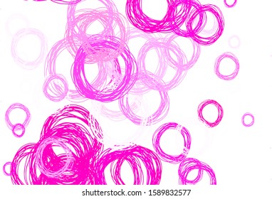 Light Pink vector backdrop with dots. Blurred bubbles on abstract background with colorful gradient. Design for poster, banner of websites.