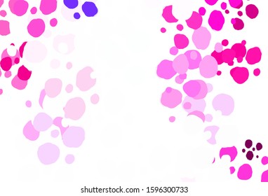 Light Pink vector backdrop with dots. Abstract illustration with colored bubbles in nature style. Pattern for beautiful websites.